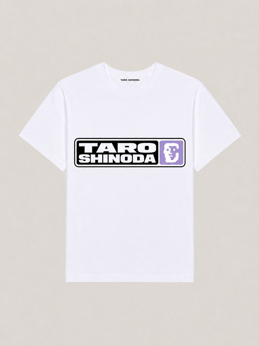 TARO SHINODA Signal Block Violet Graphic T-Shirt, White