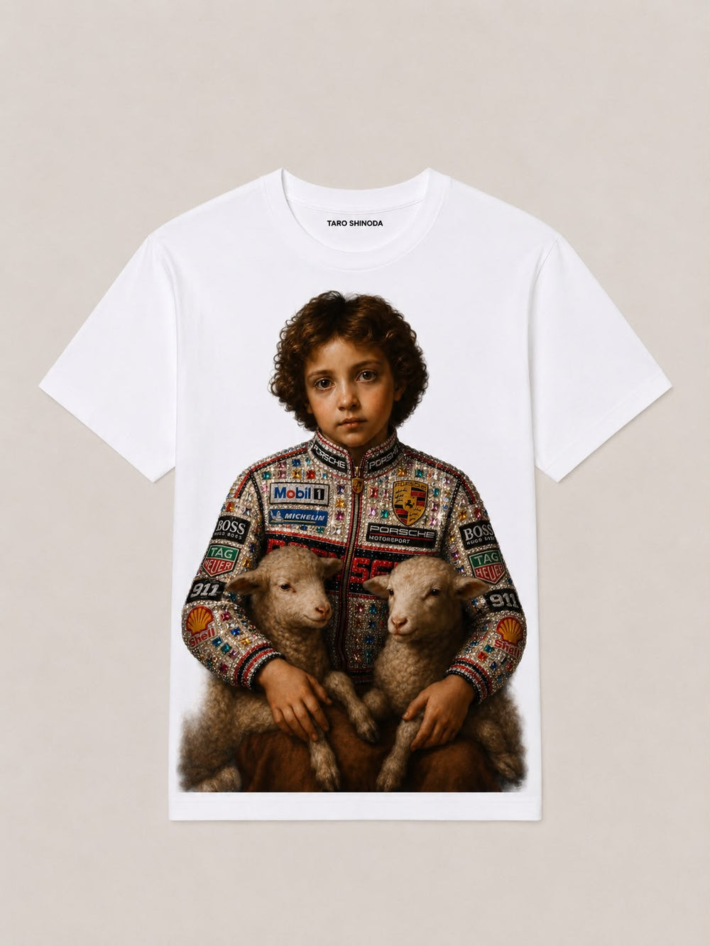 Pastoral Horse Black Heavyweight Graphic T-Shirt by TARO SHINODA