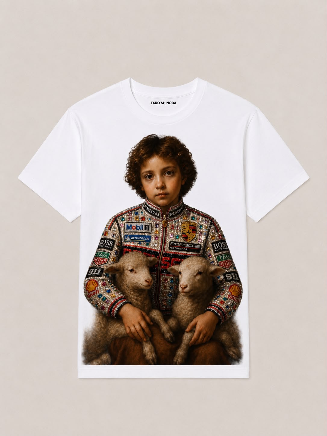 Pastoral Horse Black Heavyweight Graphic T-Shirt by TARO SHINODA