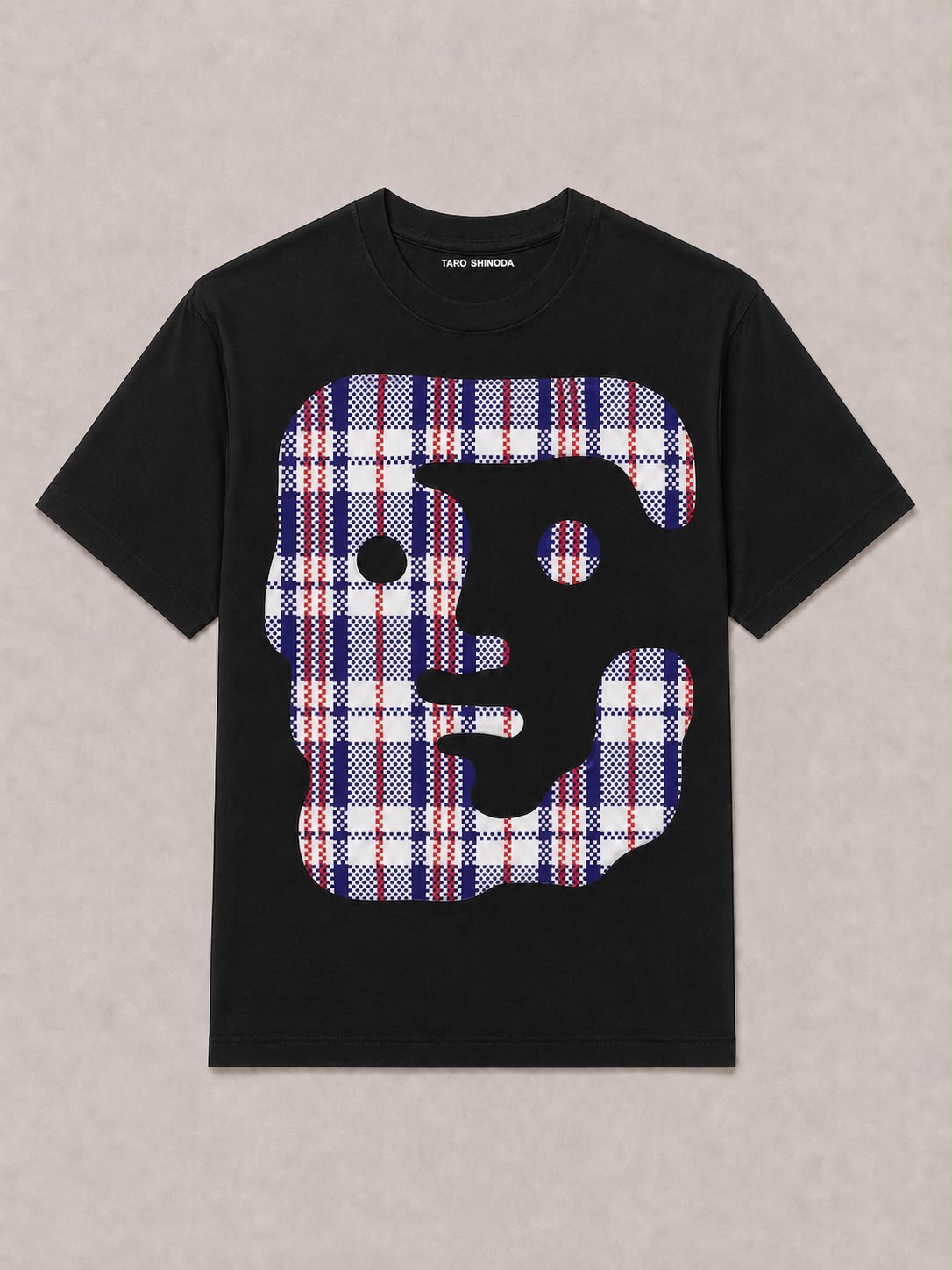 Violet Grid Totem Night Heavyweight Graphic T-Shirt by TARO SHINODA