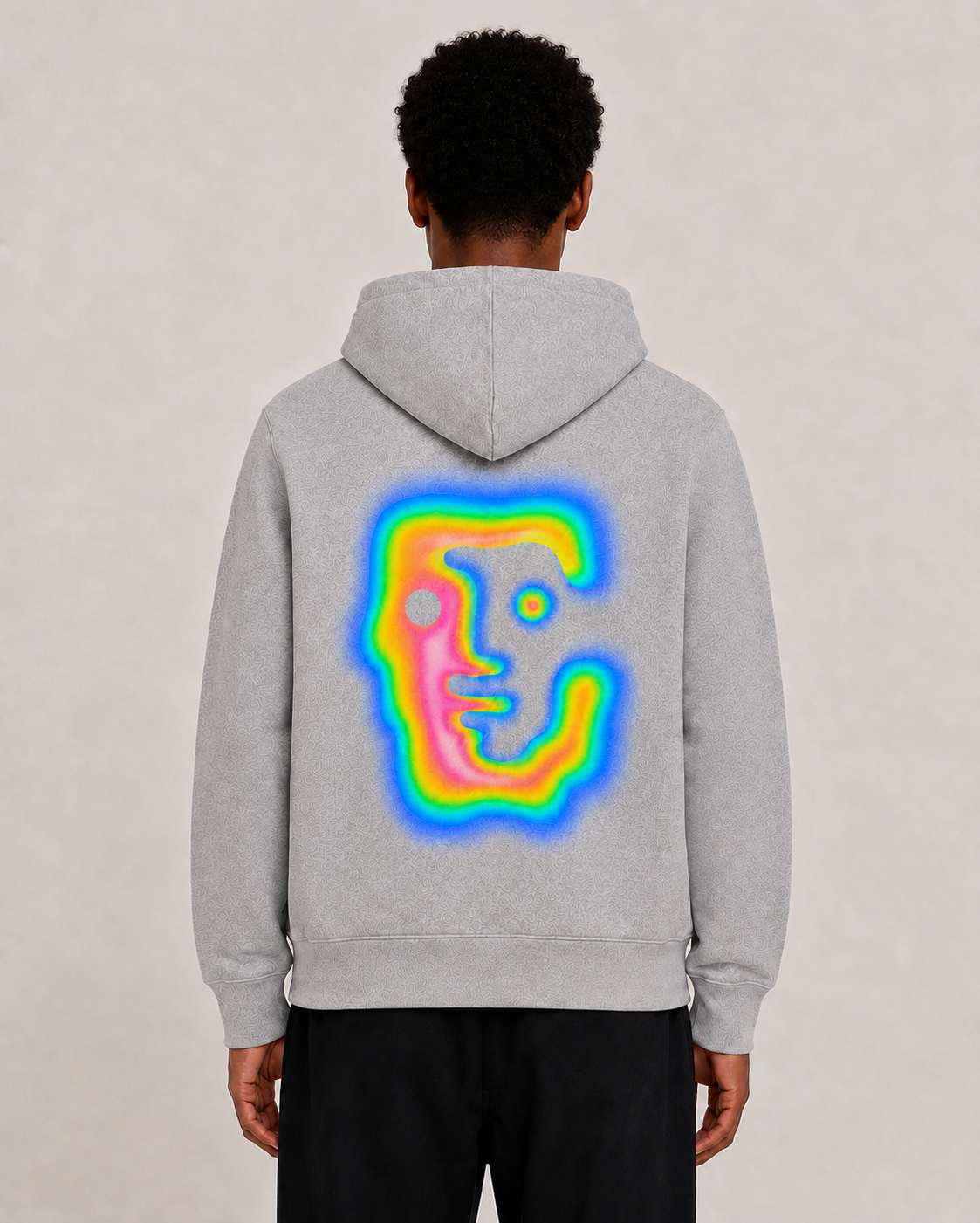 TARO SHINODA Chromatic Totem Grey Zip Hoodie