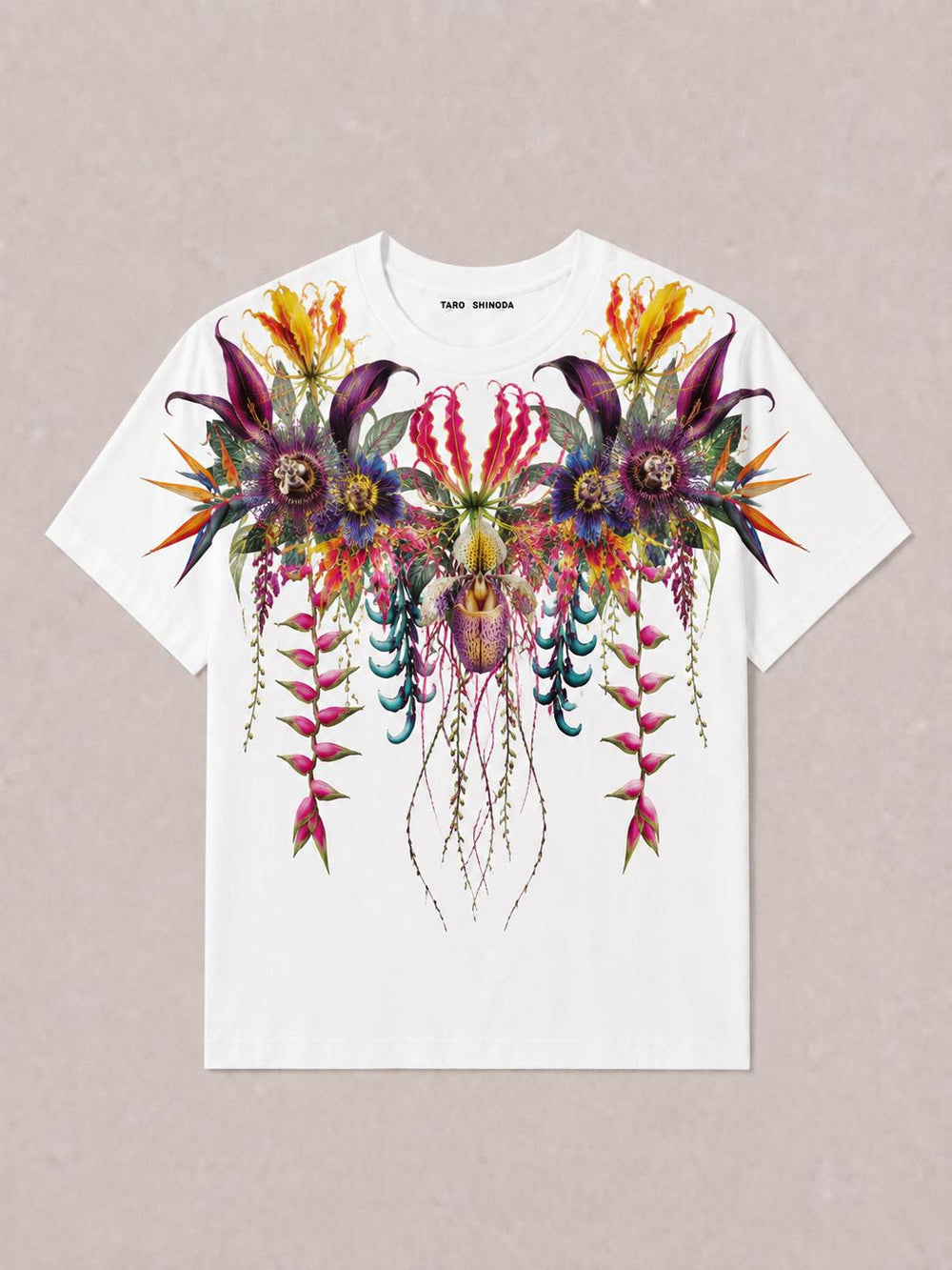 TARO SHINODA Paradise Bloom White Floral T-Shirt