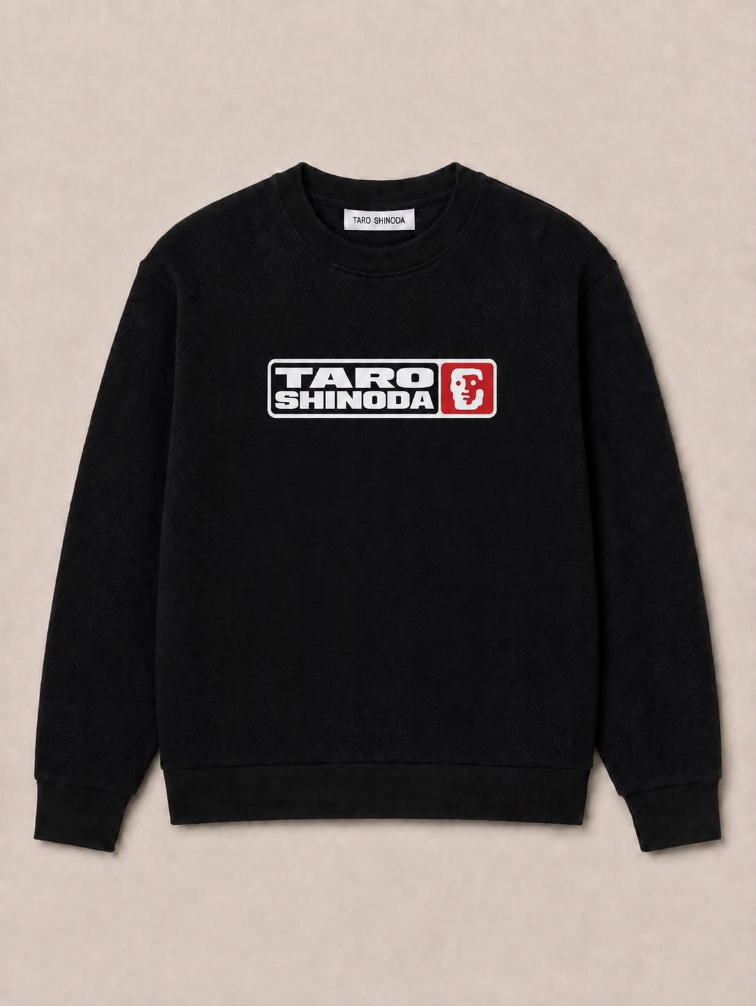 TARO SHINODA Totem Badge Black Logo Sweatshirt