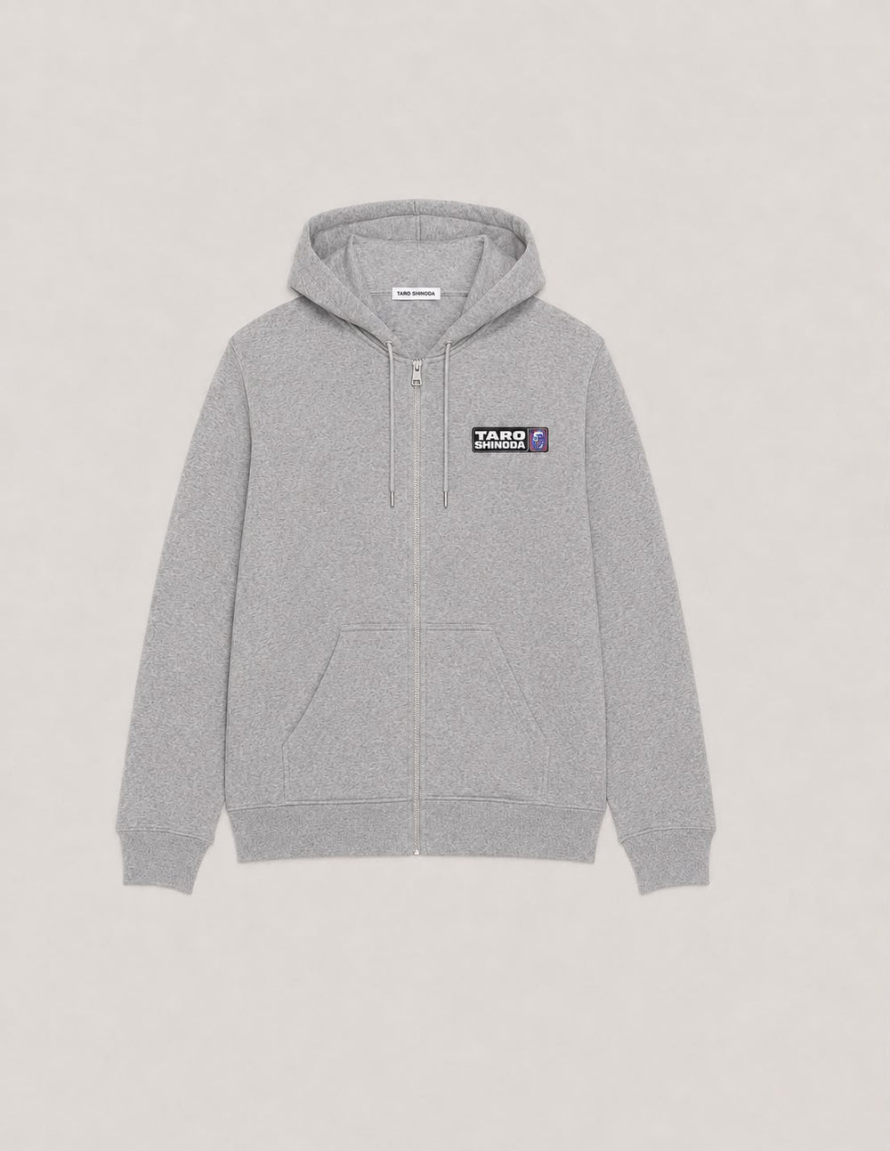 TARO SHINODA Blue Orchid Totem Grey Zip Hoodie