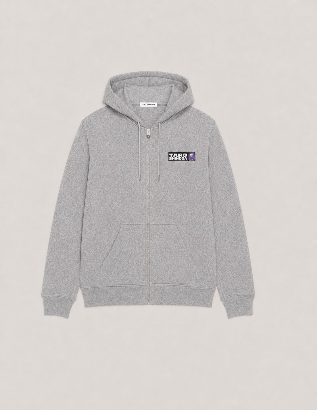TARO SHINODA Blue Orchid Totem Grey Zip Hoodie