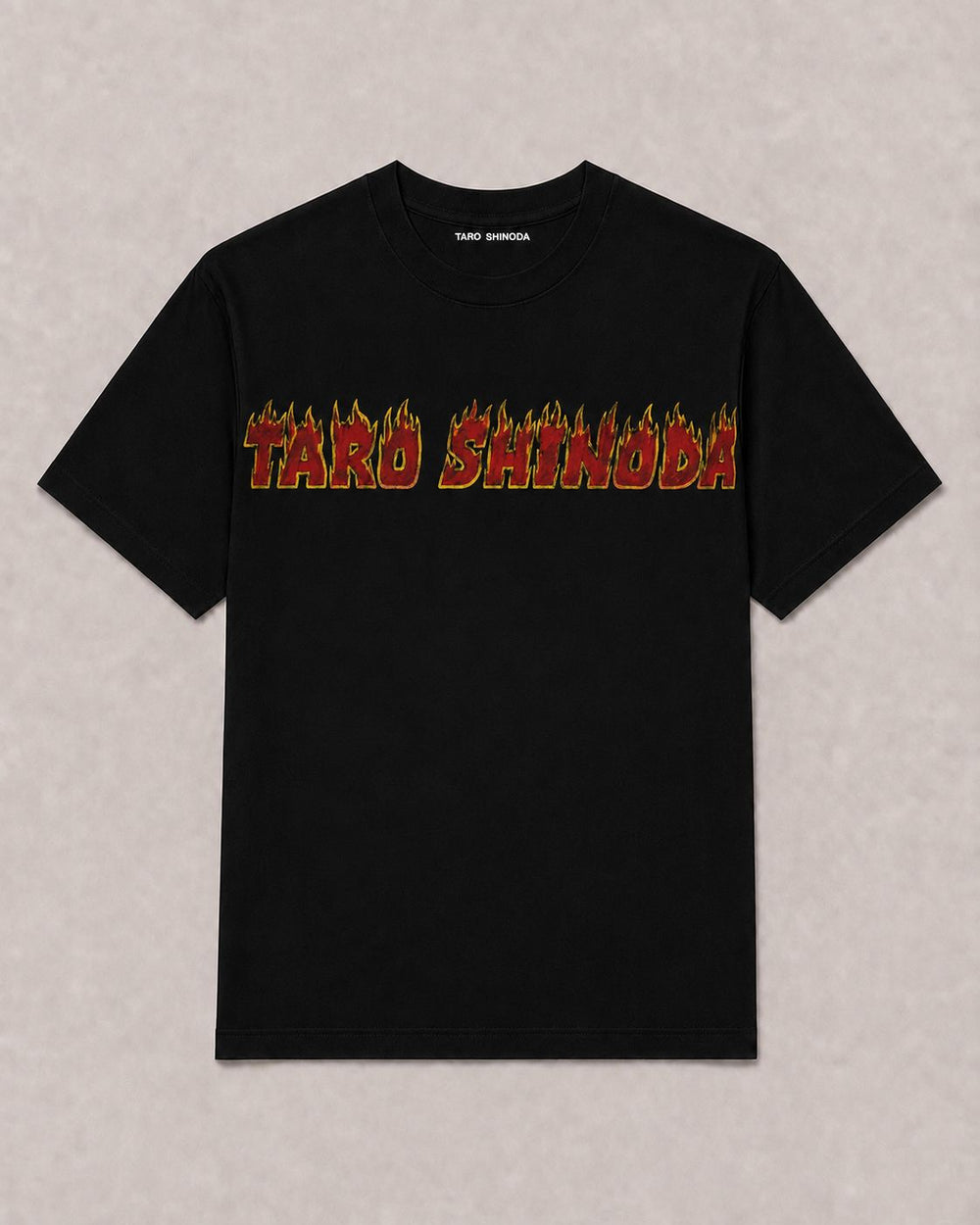 TARO SHINODA Inferno Logo Black Graphic T-Shirt