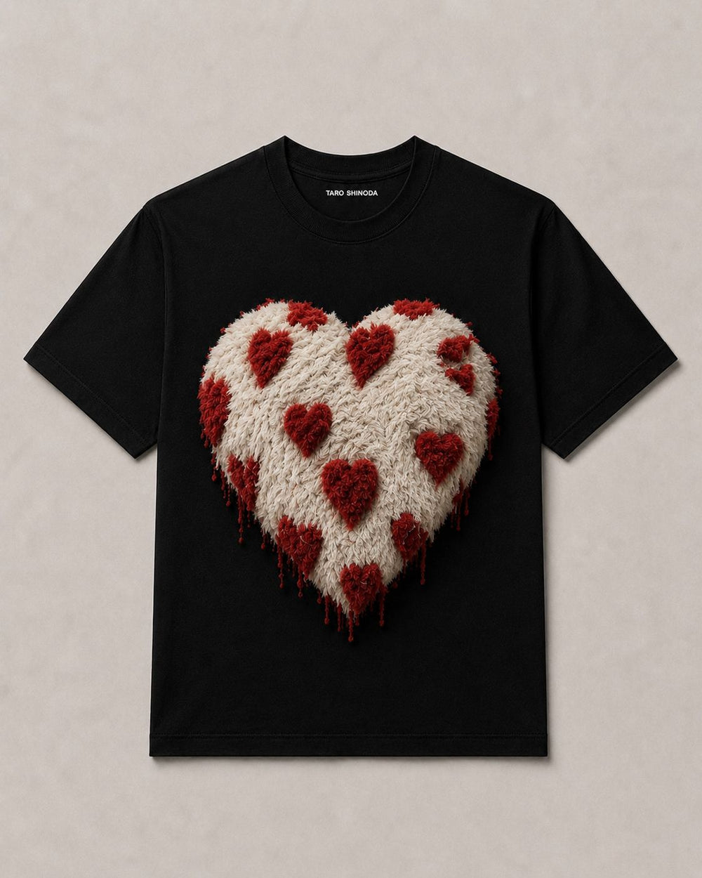 TARO SHINODA Heart Attack Black 3D Graphic T-Shirt