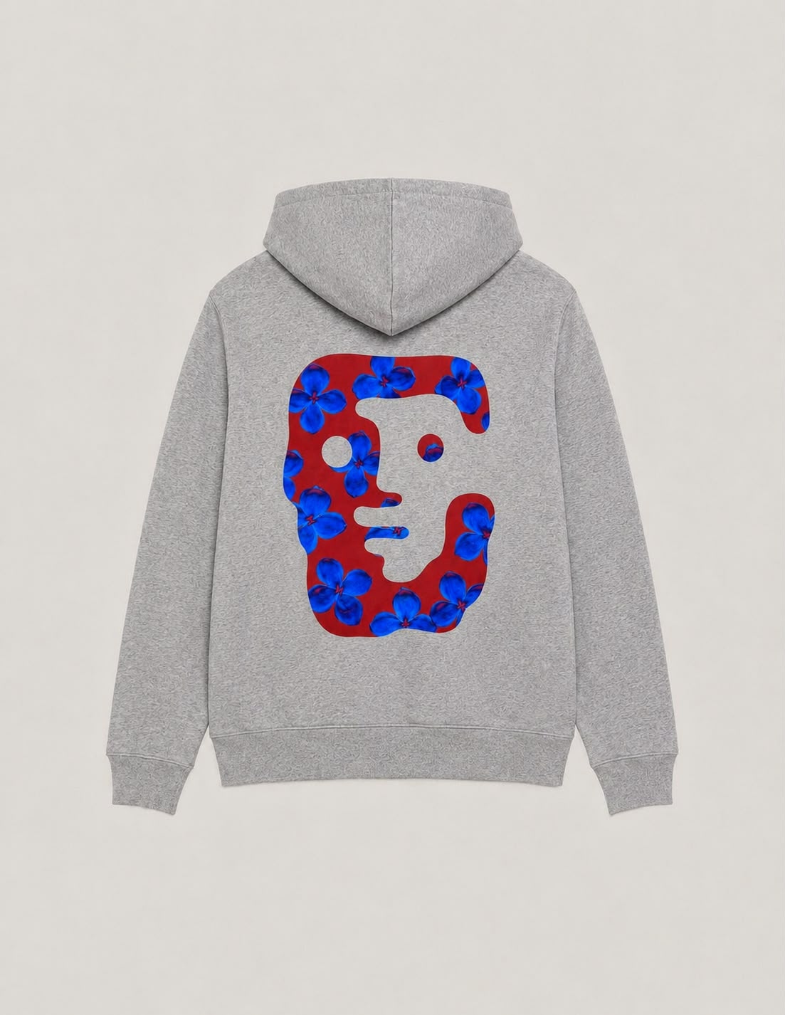 TARO SHINODA Blue Orchid Totem Grey Zip Hoodie