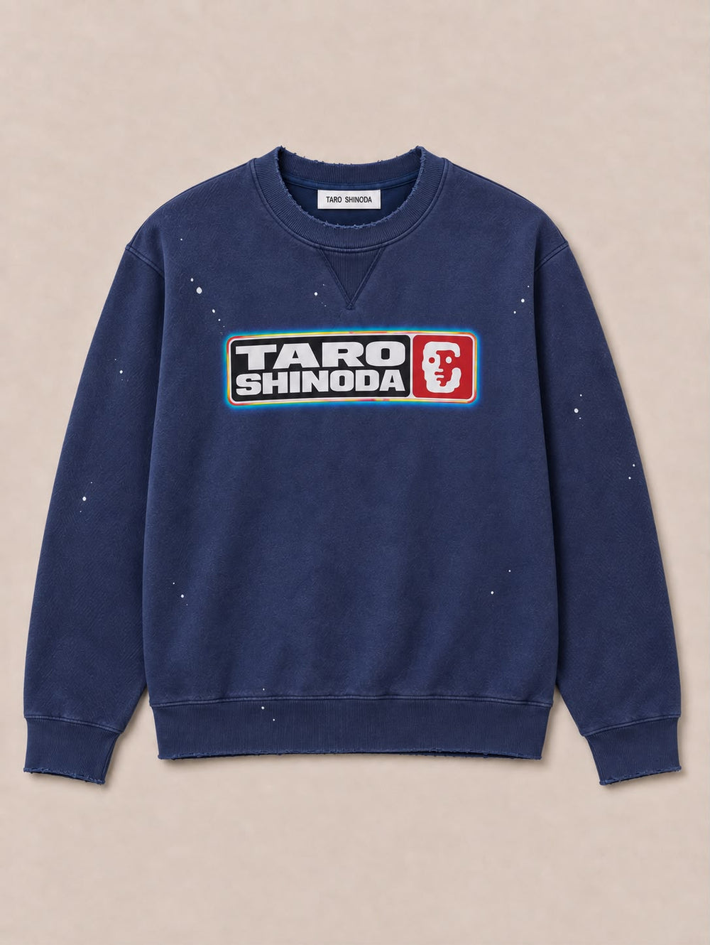 Navy distressed graphic sweatshirt