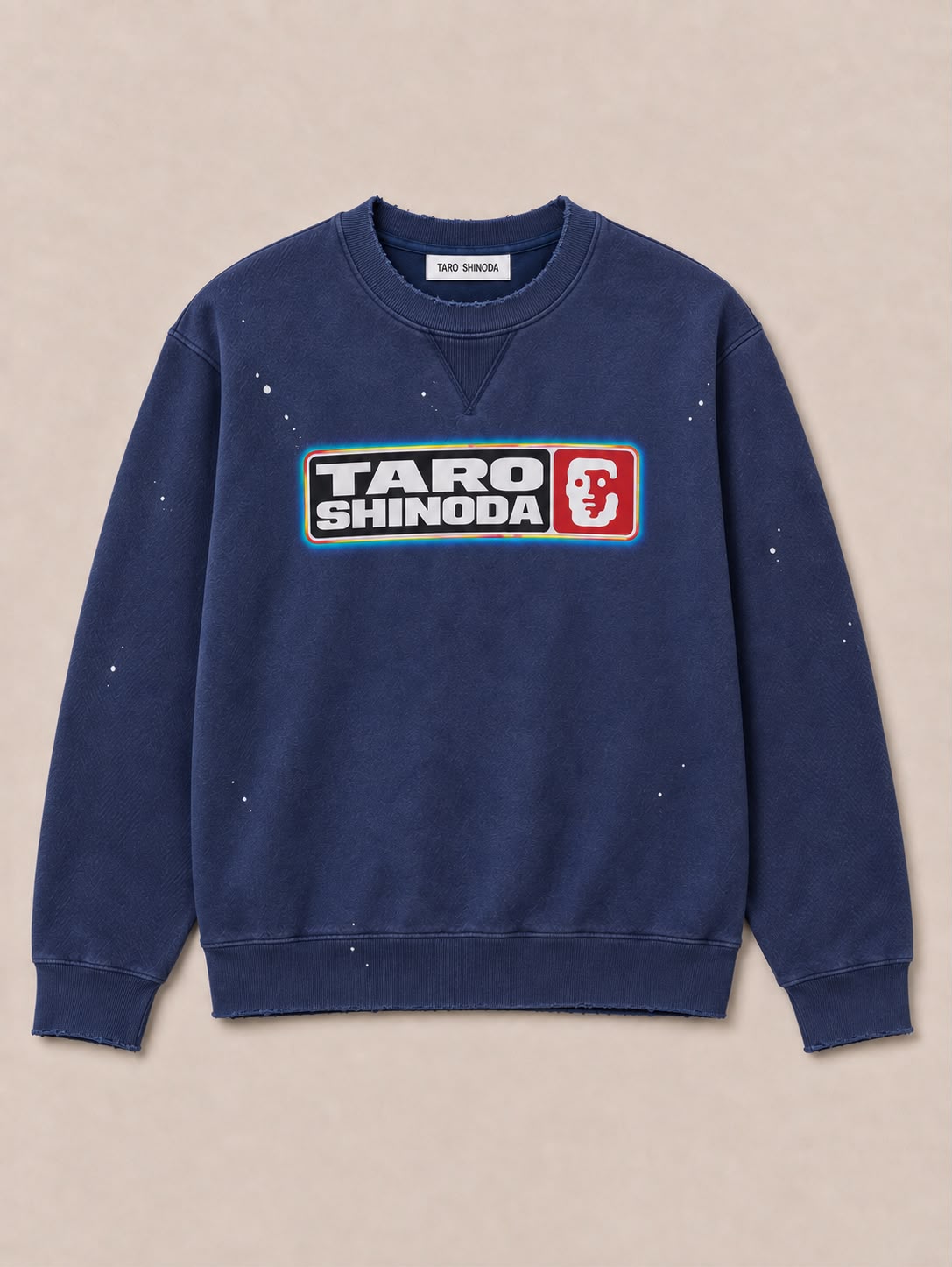 Navy distressed graphic sweatshirt