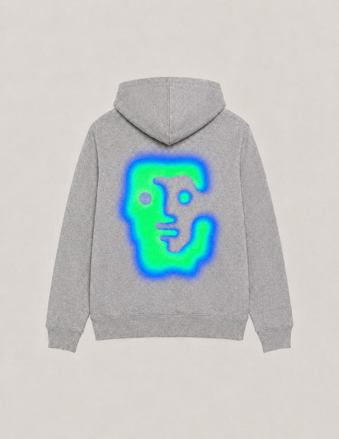 TARO SHINODA Aura Totem Grey Zip-Up Hoodie